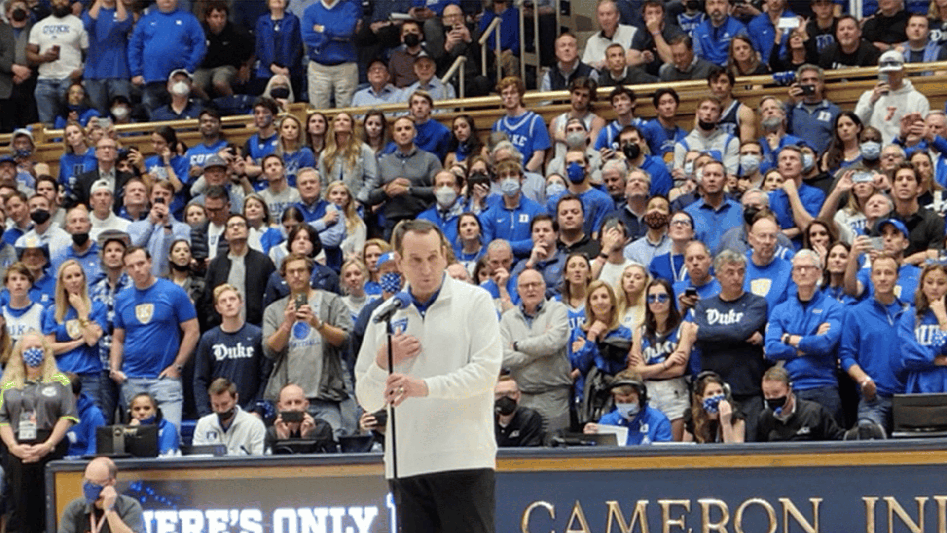 Coach K Final Home Game Picture